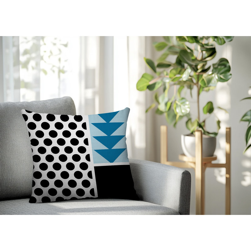 Oreiller carré réversible intérieur / extérieur Snazzy, Carré 20 po, Turquoise