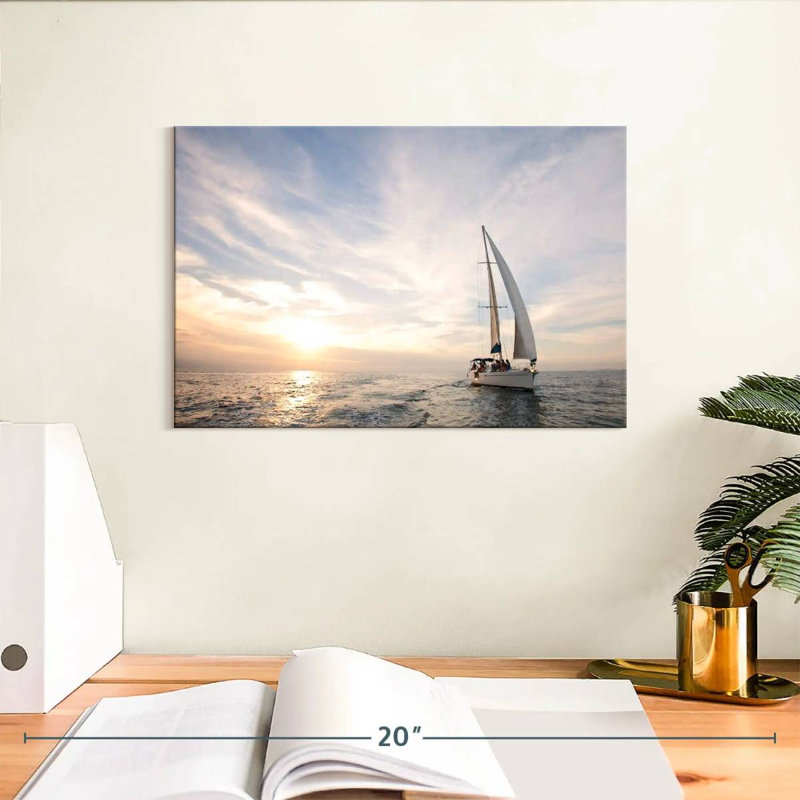 Mehar Sailboat Sunset Adventure, 8" H x 12" W