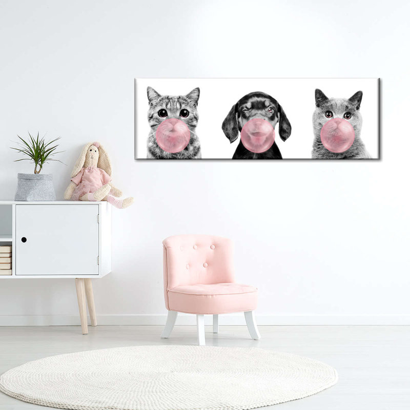 Bubble Gum, animaux de compagnie sur toile, H 8 po x l 24 po x P 1 po
