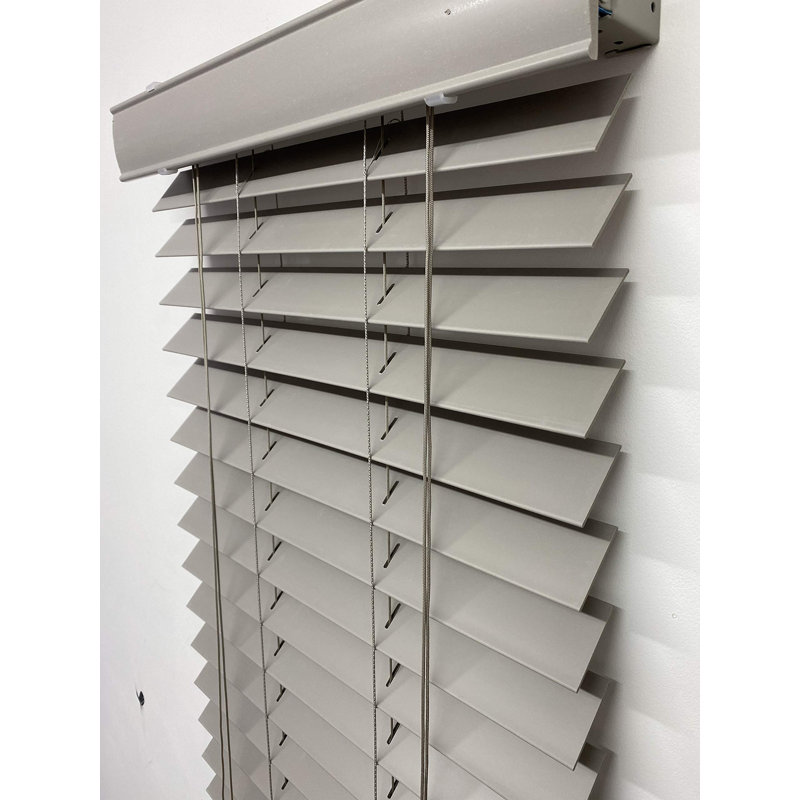 Premium Faux Wood Venetian Blinds - Waterproof PVC Window Blinds with Corded Light & Privacy Control for Kitchen, Bathroom & Bedroom