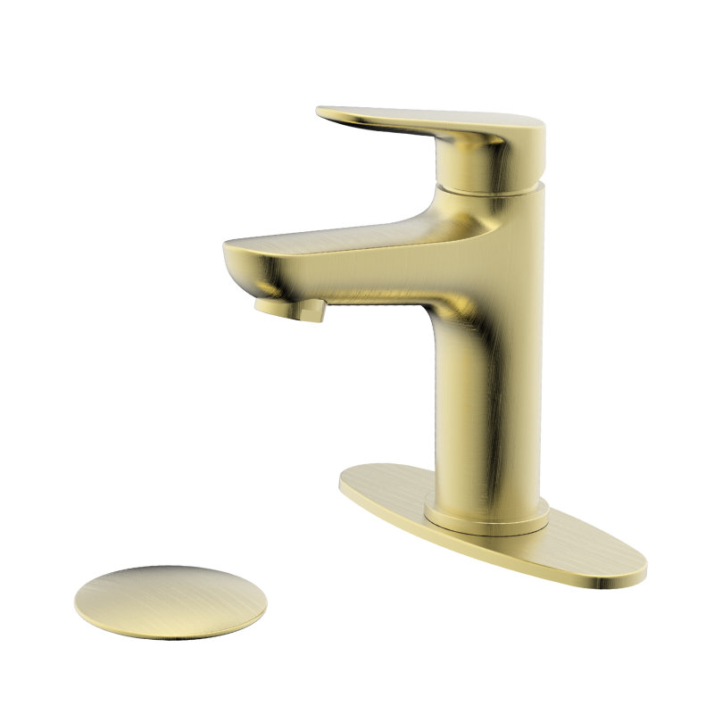 Robinet de lavabo de salle de bain moderne à poignée simple Craftx BLIS, Or brossé