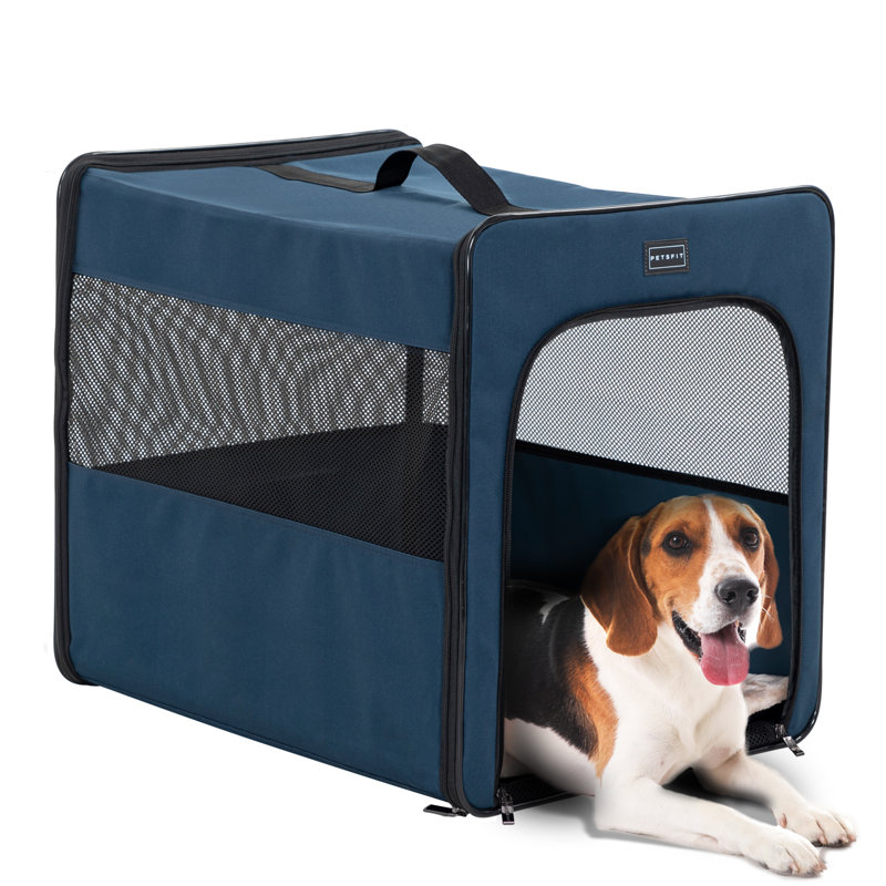 Caisse escamotable pour animal, Petit (H 9,5 po x l 10 po x P 16 po), Bleu marine