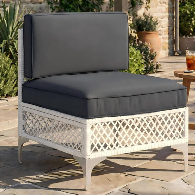 2-Piece Premium Wicker Patio Armless Chairs