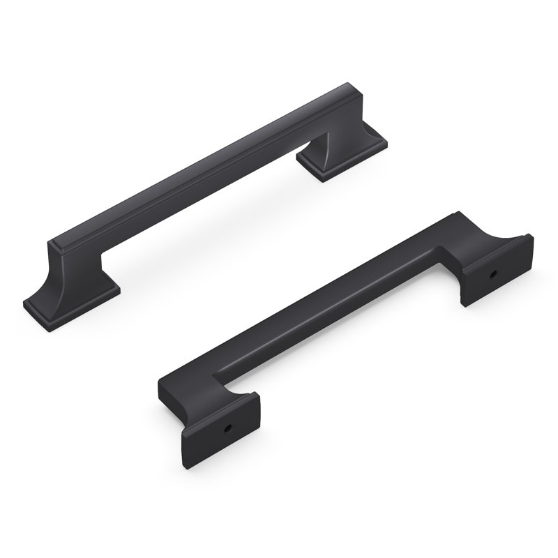 Brownstone Collection Handle Pull - Cabinet Pull - Transitional Hardware for Drawers & Cabinets, Matte Black, 5 1/16"