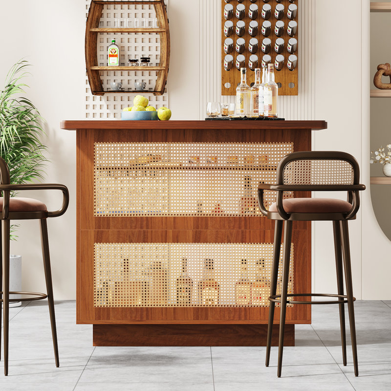 Minkley 47.2'' Home Bar, Brown