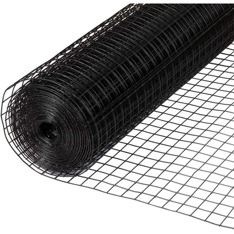 Black Vinyl Coated Welded Wire Mesh 3' x 50' 16 Gauge