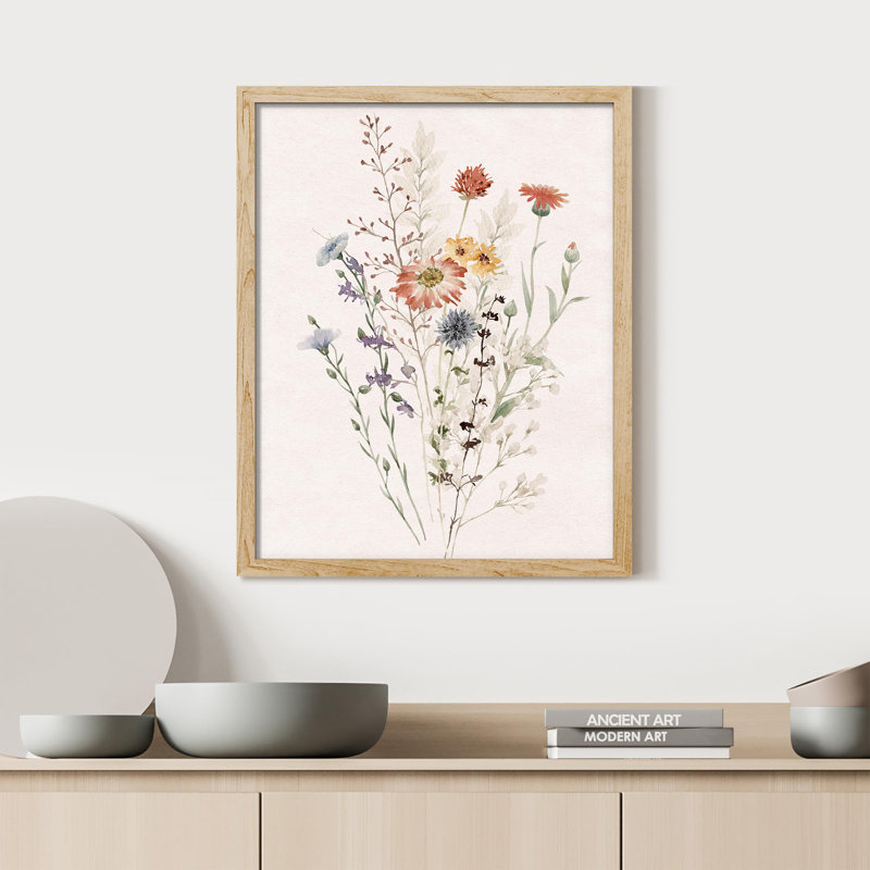 «Wildflower Meadow, aquarelle, bouquet de fleurs variées, illustration botanique moderne minimaliste» sur, Naturel