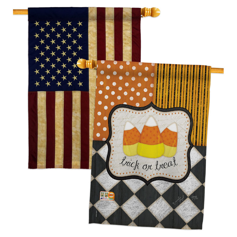 Drapeau de maison en polyester 40 x 28 po Trick or Friate