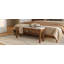 Banc de salle à manger en bois massif Adryell avec coussin en lin amovible-79672748-82527771