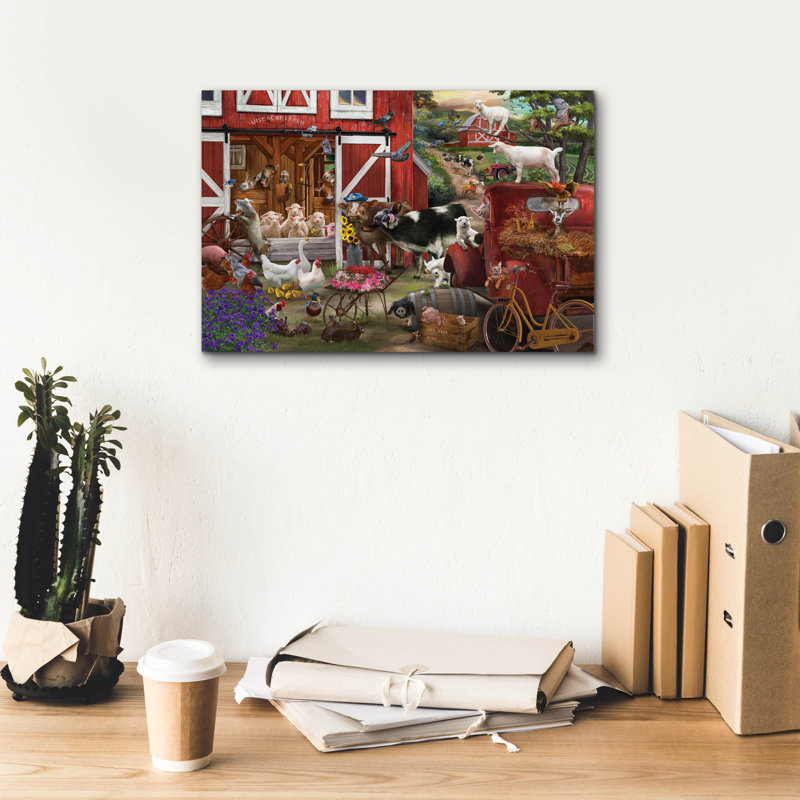 «Wise Acres Farm» par Bigelow, illustrations sur toile, H 12 po x l 18 po x P 0,75 po