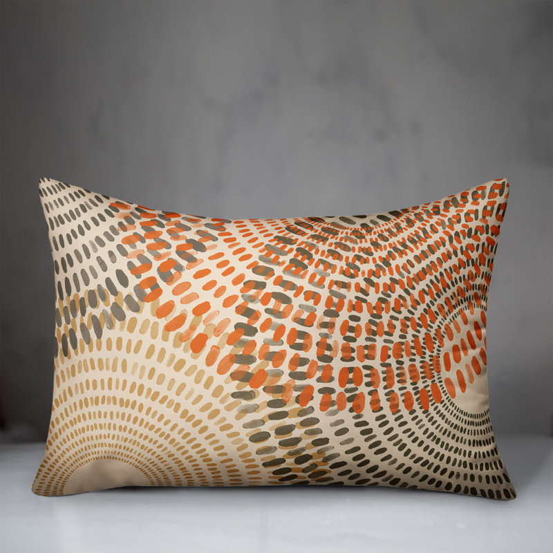 Geometric Outdoor Reversible Throw Pillow, Brown