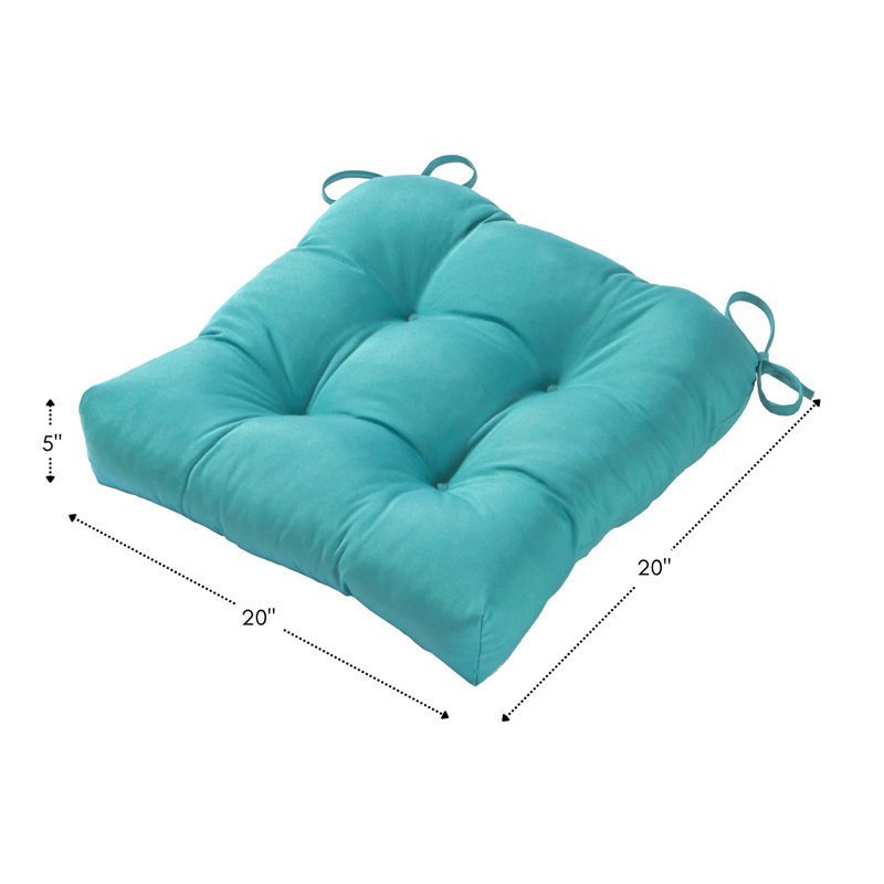 Shipton Outdoor 20'' Dining Chair Seat Cushion, Teal, 2