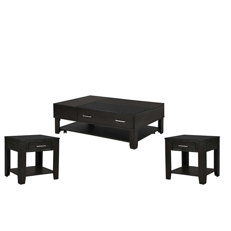 Ensemble de tables basses 2 pièces Jurrian, H 17 po x L 30 po x l 48 po, gris