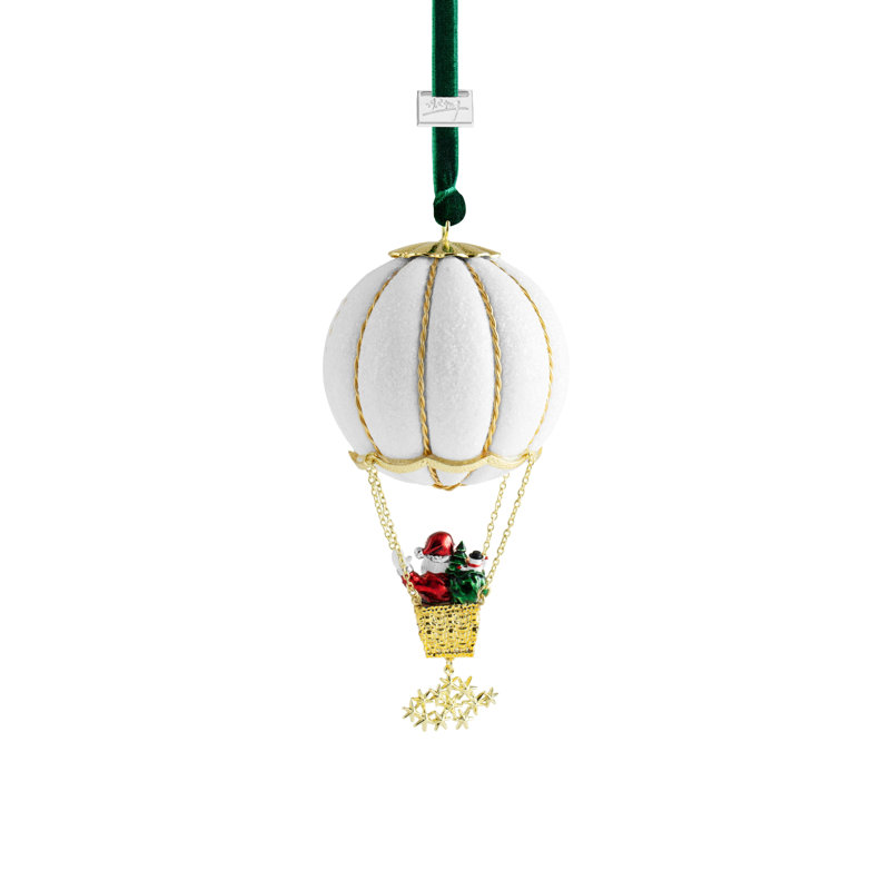 Santa In Balloon 6'' Handmade Transportation Hanging Figurine Ornament