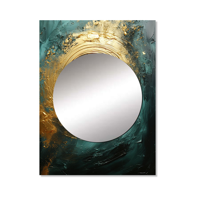 Highdell Midas Forest Spirals I - Abstract Spirals Decorative Wall Mirror, Modern Mirror, Printed Metal Art, 40" x 30"