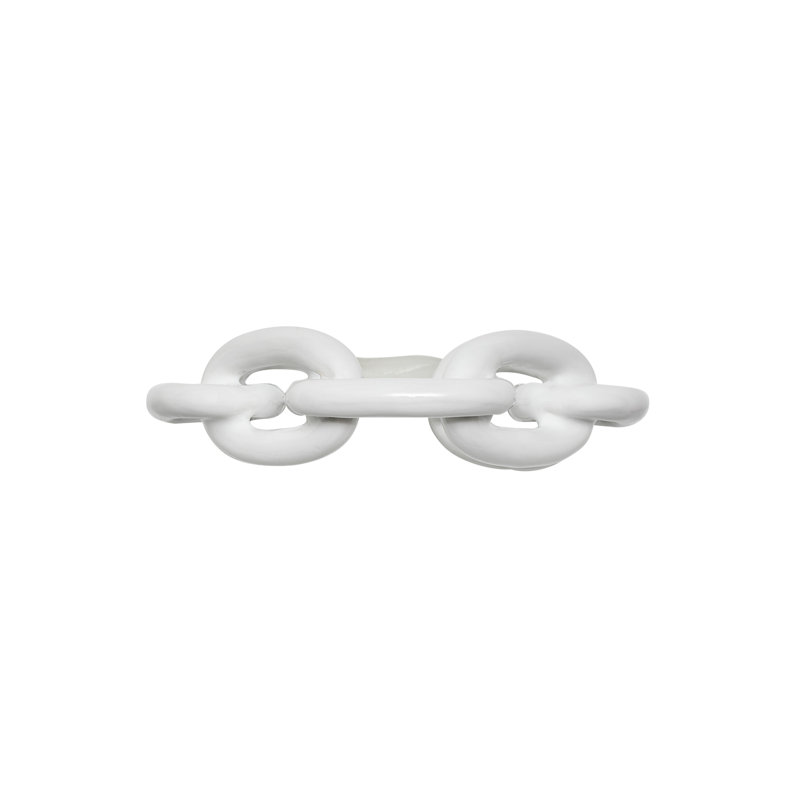 Enamel Chain Link Napkin Ring, White
