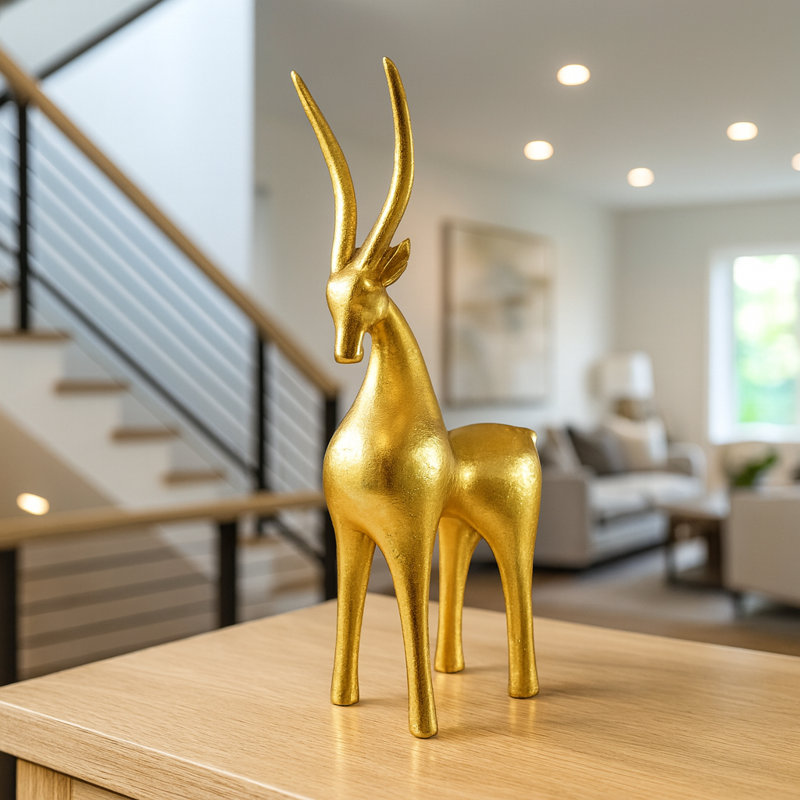Goat – Pettry Animals Figurines & Sculptures, Gold