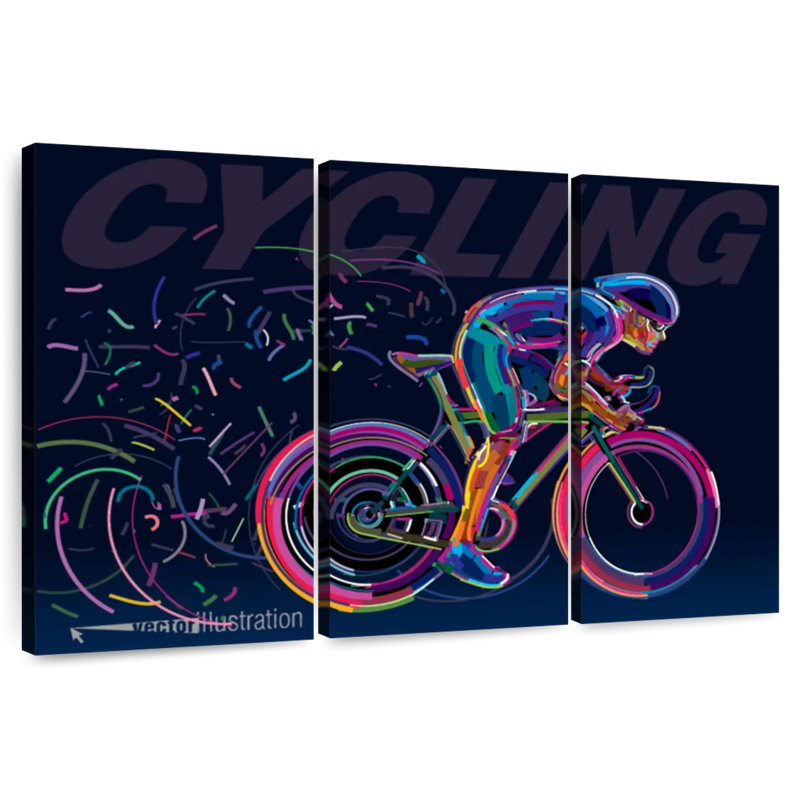 Sireci Abstract Cycling, 20" H x 33" W