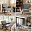 Fauteuil d'appoint rembourré de style moderne du milieu du siècle, de 66 cm de large, avec accoudoirs et pieds en bois massif-1587389814-1587389810