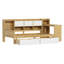 Multi-Functional L-Shape Daybed With Storage - Twin Size, Natural And White Two Large Drawers +
