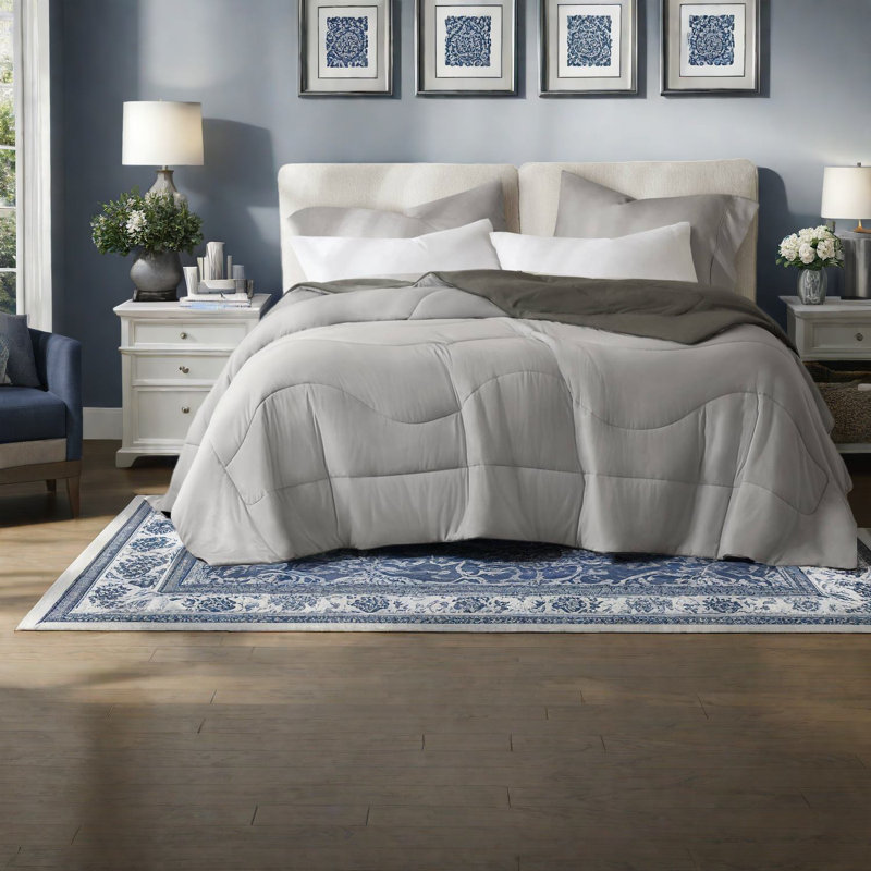 Premium Cooling Bedding Sets, Nylon Tencel Comforter, Modern Gray Look