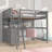 Kids Full Loft Bed with Drawers-2031957090