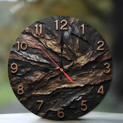 Horloge texturée métallique