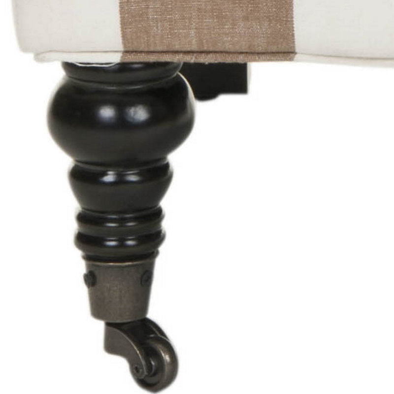 Upholstered Slipper Chair, Multi Stripe Polyester Blend
