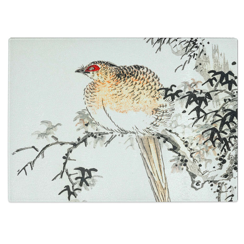 Tempered Glass Pheasant Chopping Board, 28.5 cm W x 20 cm L