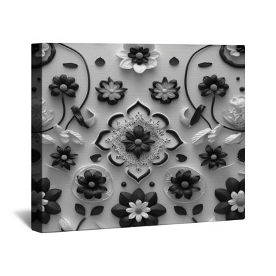 Black White Floral Arrangement Canvas Gallery Wrap in Many Sizes