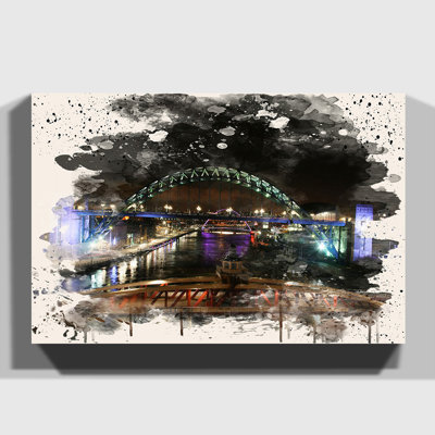 Tyne Bridge Newcastle Painting on Canvas - Wrapped Canvas