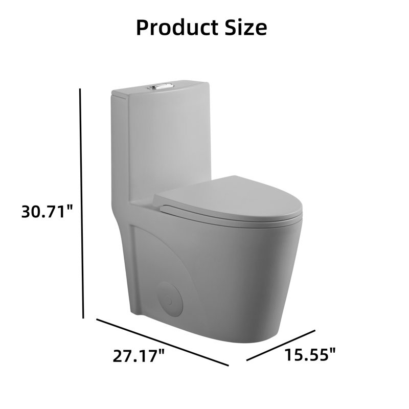 Double chasse à bouton-poussoir de toilette à bouton-poussoir gris clair