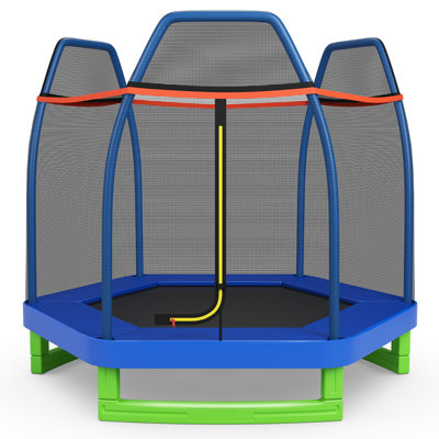 Costway Hexagon Backyard Trampoline with Safety Enclosure