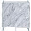 Table d'appoint blanche en faux marbre et chrome