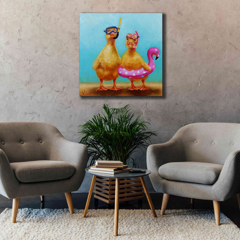 «Pool Party» par Lucia Heffernan, art mural sur toile, H 37 po x l 37 po x P 1,5 po