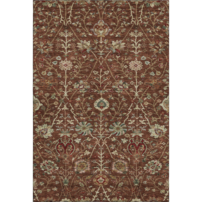 Premium Machine Washable Dahl AMF1085 Floral Rug, Rectangle 10' x 14'