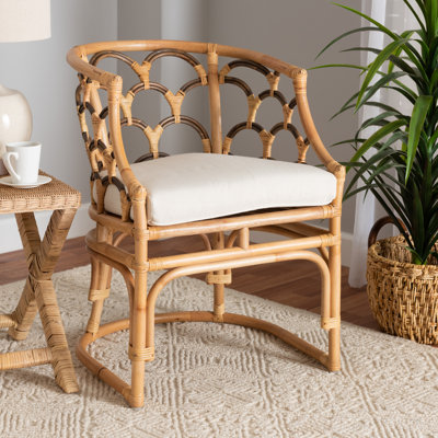 Bonetta 24.4" Wide Rattan Cotton Armchair