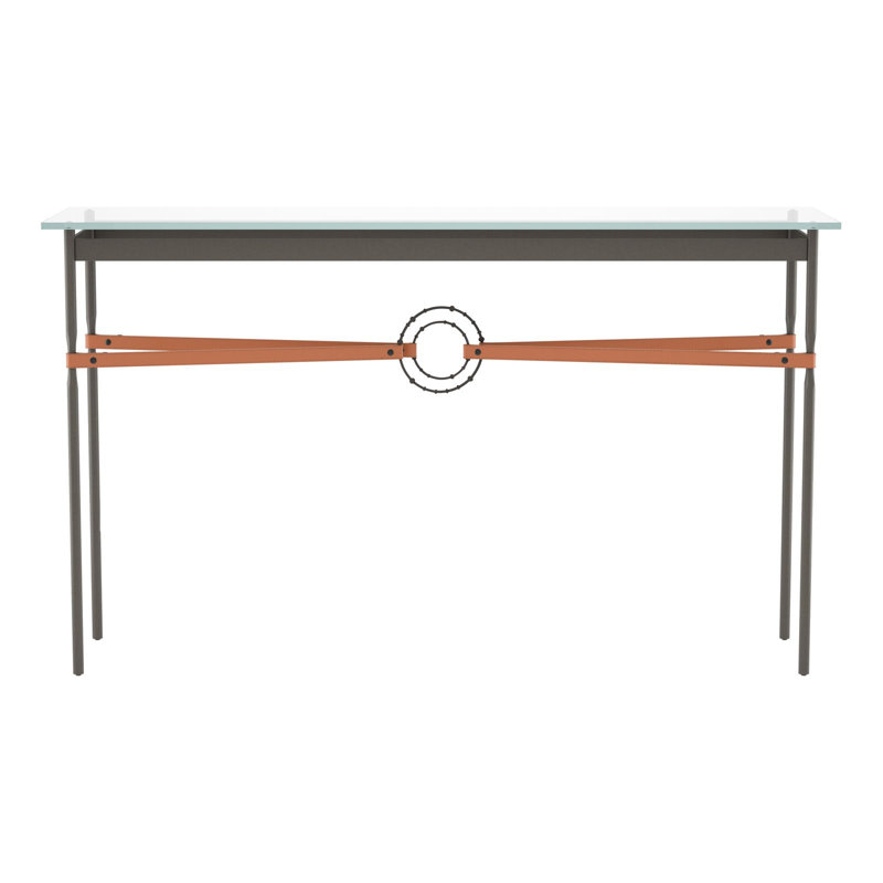 Console Equus, Fumée foncée, Cuir noir, Bronze huilé