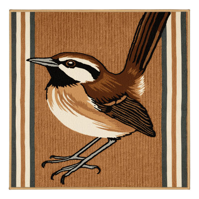 Washable Carolina Wren Birds Area Rug