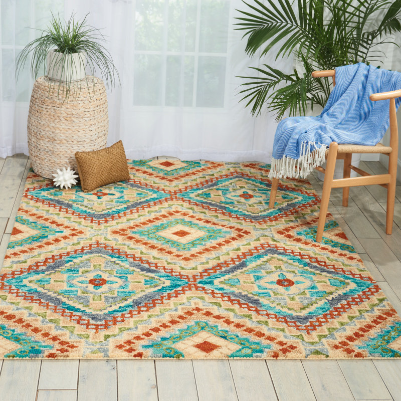 Abhijeet Wool Geometric Indoor Rug, Rectangle 5' x 7'6"