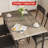 Gray Dining Table Set for 4 Rectangular Kitchen Table with 4 Upholstered Chairs 5 Piece Dining Room Table Set for Apartment, Studio, Small Space, Sturdy & Space-Saving-648841097