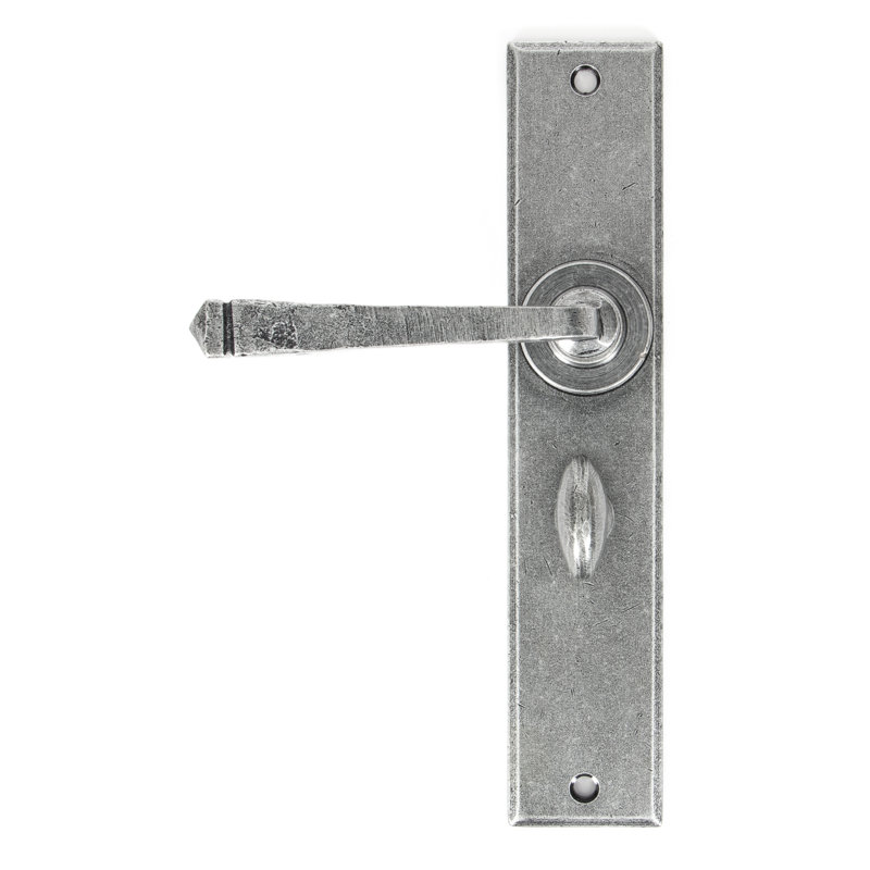 Avon Bathroom Door Handle, Pewter Patina