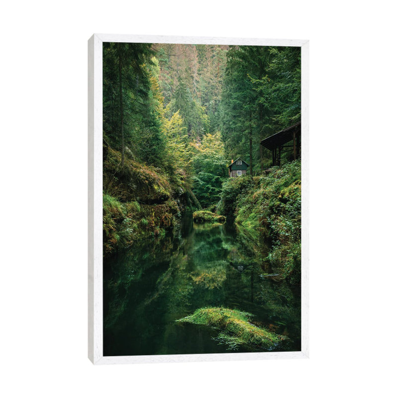 30 Shades Of Green by Fabian Fortmann - Print on Canvas, White Framed, 152.5 cm H x 101.5 cm W