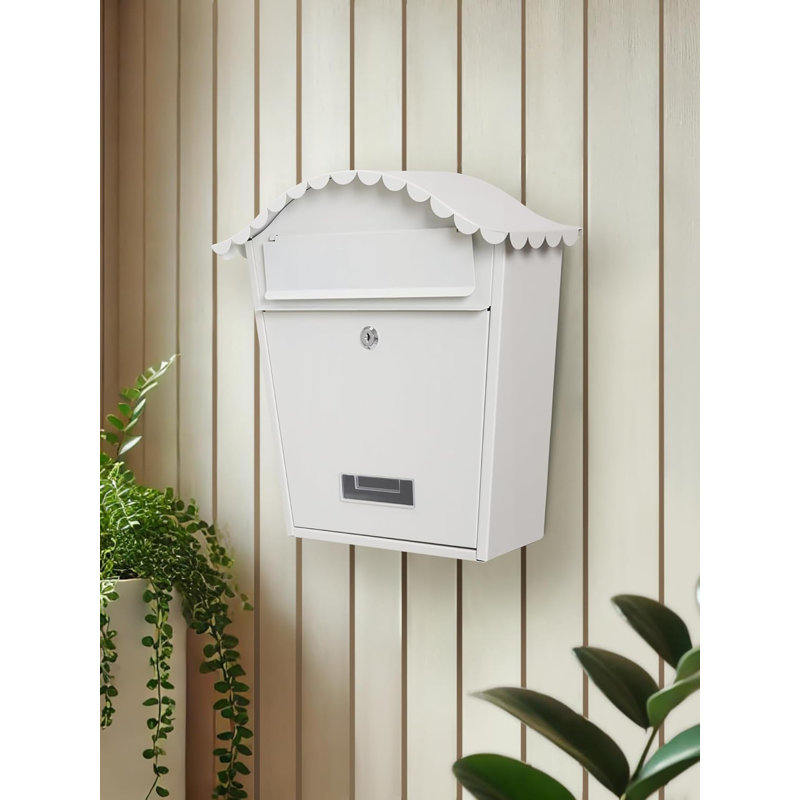Cartegena Steel Wall Mounted Post Box, White