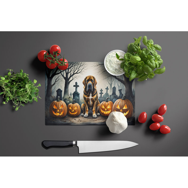 Grande planche à découper en verre sanguin Spooky Halloween