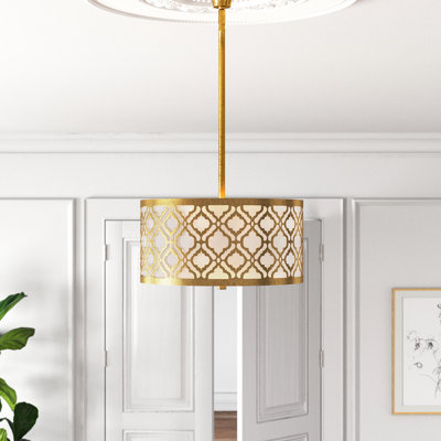 Luminaire suspendu tambour 2 lumières Jaxon