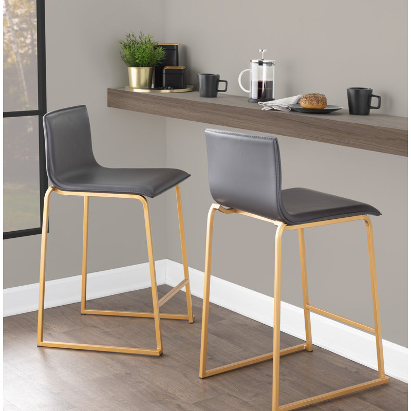 Tabouret Middlebrook, Gris, Or, Tabouret de comptoir (siège d'une hauteur de 26 p