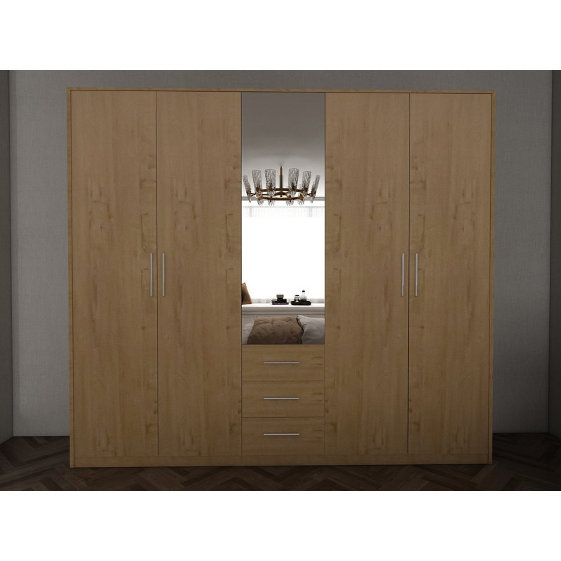 Pamel 5 Door Wardrobe, Oak