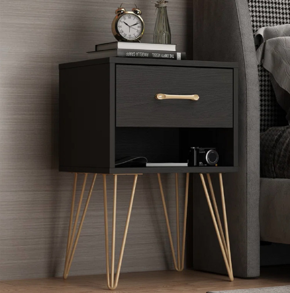 Nightstand With Metal Legs