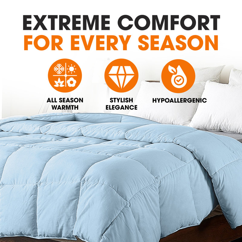 Twin Light Blue Down Alternative Microfiber Comforter